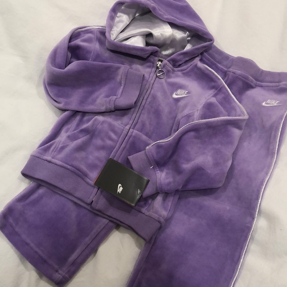 nike purple velvet tracksuit